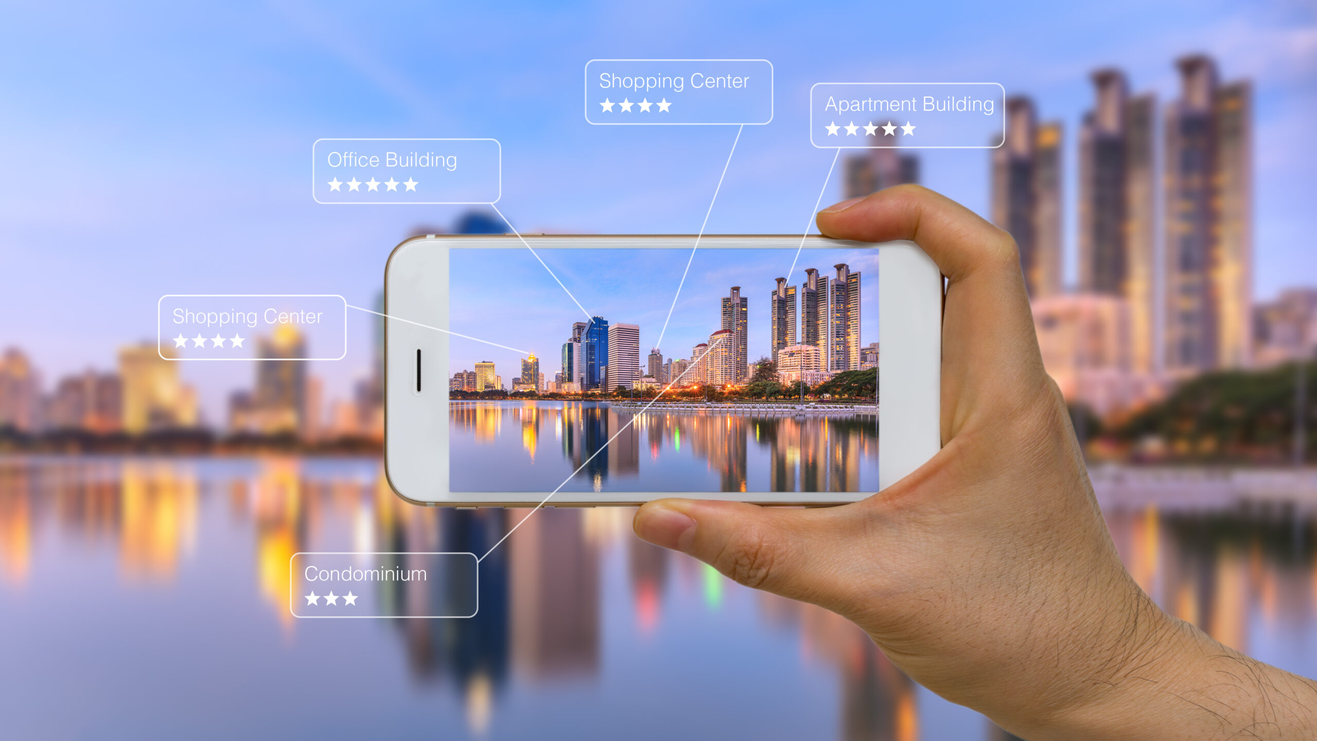 Smart device showing augmented reality or AR app on screen.