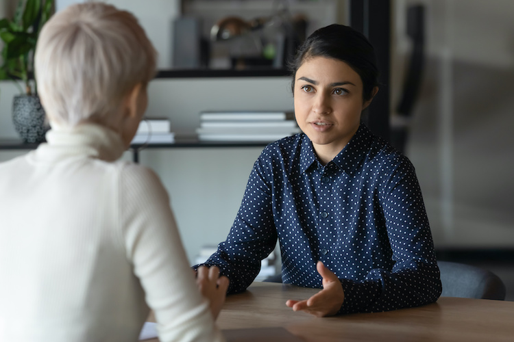 One person who is giving an advice to another one